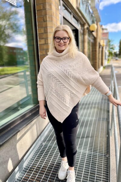 Cream Holiday Poncho