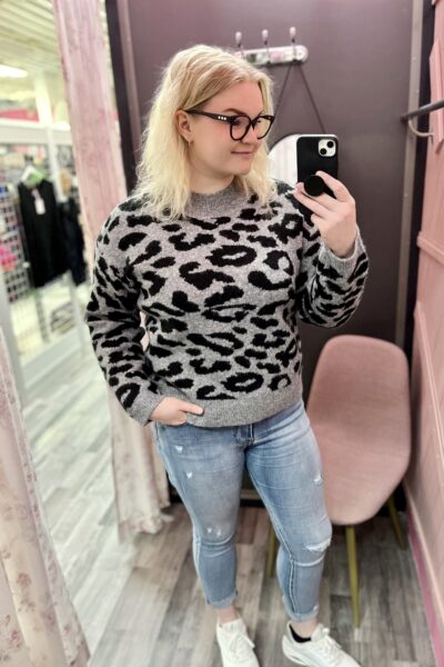 Kaffe Sandra Leopardineule